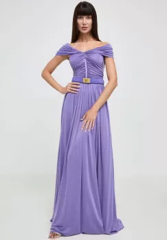 Elisabetta Franchi rochie culoarea violet, maxi, evazati, AB61642E2 imagine
