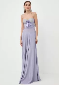 Elisabetta Franchi rochie culoarea violet, maxi, evazati, AB62942E2 imagine