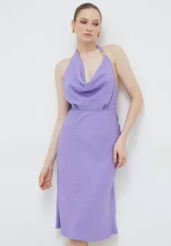 Elisabetta Franchi rochie culoarea violet, maxi, evazati imagine