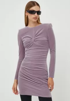 Elisabetta Franchi rochie culoarea violet, mini, mulata imagine
