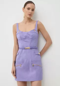 Elisabetta Franchi rochie culoarea violet, mini, mulata, AB66142E2 imagine
