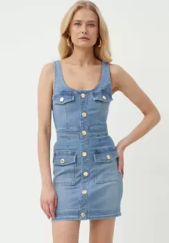 Elisabetta Franchi rochie jeans mini, mulata, AJ36S41E2 imagine