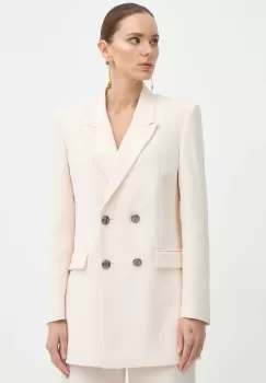 Elisabetta Franchi sacou culoarea bej, un singur rand de nasturi, neted, GI09542E2 imagine
