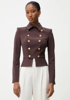 Elisabetta Franchi sacou culoarea bordo, cu doua randuri de nasturi, uni, GI18557E2 imagine