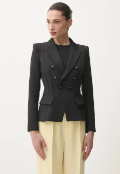Elisabetta Franchi sacou culoarea negru, cu doua randuri de nasturi, uni, GI14251E2 imagine