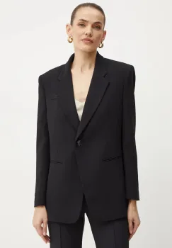 Elisabetta Franchi sacou culoarea negru, un singur rand de nasturi, neted, GI09642E2 imagine