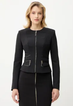 Elisabetta Franchi sacou culoarea negru, un singur rand de nasturi, uni, GI17356E2 imagine
