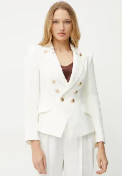 Elisabetta Franchi sacou de in culoarea bej, cu doua randuri de nasturi, uni, GI16252E2 imagine