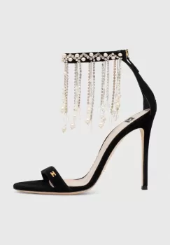 Elisabetta Franchi sandale din piele intoarsa culoarea negru, SA04L37E2 imagine
