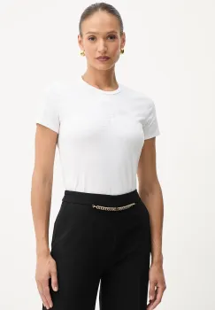 Elisabetta Franchi tricou din bumbac culoarea alb, MA00756E2 imagine