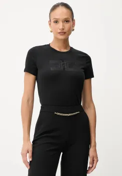 Elisabetta Franchi tricou din bumbac culoarea negru, MA00756E2 imagine