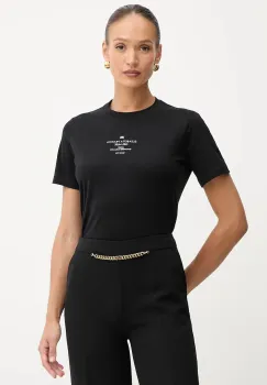 Elisabetta Franchi tricou din bumbac culoarea negru, MA63D56E2 imagine