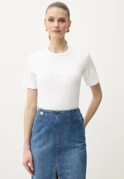 Elisabetta Franchi tricou din bumbac femei, culoarea alb, MA00251E2 imagine