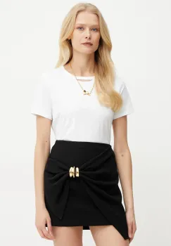 Elisabetta Franchi tricou din bumbac femei, culoarea alb, MA02951E2 imagine