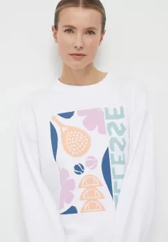 Ellesse bluza Rosiello Sweatshirt femei, culoarea alb, cu imprimeu, SGV20247 imagine