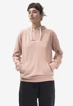 Ellesse hanorac de bumbac Daphni Oh Hoody femei, culoarea roz, cu gluga, cu imprimeu SGM14014-PINK imagine