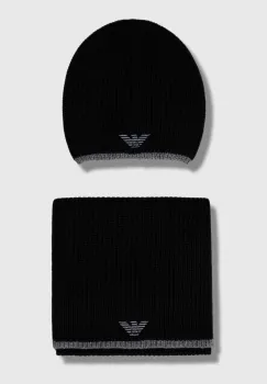 Emporio Armani caciula si esarfa din amestec de lana imagine