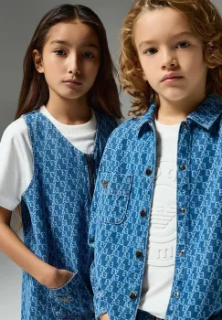 Emporio Armani camasa din denim pentru copii imagine