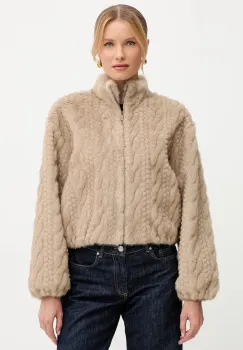 Ermanno Scervino geaca culoarea bej, de tranzitie, oversize, 57TD030E93 imagine