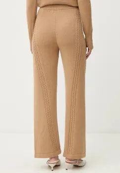 Ermanno Scervino pantaloni cu lana culoarea maro, drept, high waist, D474P501NJG imagine