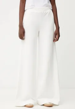 Ermanno Scervino pantaloni culoarea alb, lat, high waist, D474P607LEM imagine