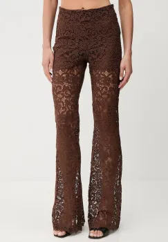 Ermanno Scervino pantaloni culoarea maro, evazati, high waist, D464P605FDHGJ imagine