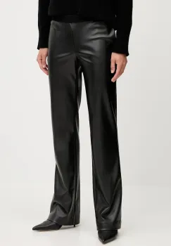 Ermanno Scervino pantaloni culoarea negru, drept, medium waist, 57TP037E5B imagine