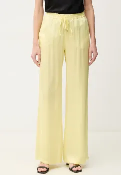 Ermanno Scervino pantaloni femei, culoarea galben, drept, high waist, 56TP078EL1 imagine