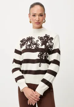 Ermanno Scervino pulover din amestec de lana culoarea bej, cu turtleneck, 57TM067EA5AP imagine