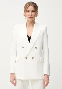 Ermanno Scervino sacou culoarea alb, cu doua randuri de nasturi, cu imprimeu, 56TI001EV7 imagine