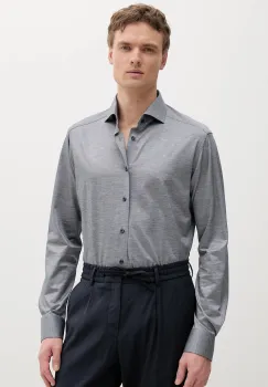 Eton camasa din bumbac culoarea gri, cu guler italian, slim, 100013016 imagine