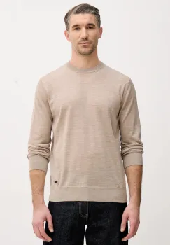 Eton pulover de lana culoarea bej, light, 100013670 imagine