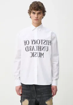 Etudes Studio camasa din bumbac barbati, culoarea alb, cu guler clasic, relaxed, H24MCSHI364 imagine