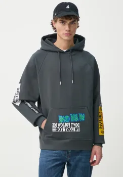 Etudes Studio hanorac de bumbac barbati, culoarea gri, cu gluga, cu imprimeu, H24MMSWE272 imagine