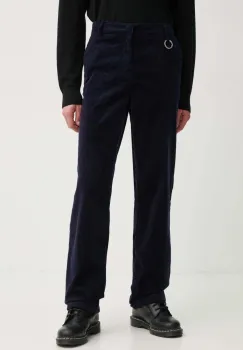Etudes Studio pantaloni de catifea cord culoarea albastru marin, drept, H24MMTRO463 imagine
