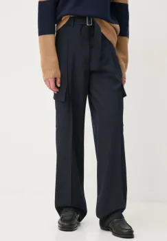 Etudes Studio pantaloni din lana culoarea albastru marin, cu fason chinos, H24MMTRO873 imagine