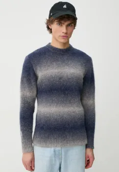 Etudes Studio pulover de lana barbati, culoarea albastru marin, calduros, H24MMKNI603 imagine