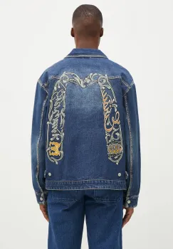 Evisu geaca din denim Sheridan Daicock Printed barbati, culoarea bleumarin, de tranzitie, 2EAHTM4SJ1015 imagine