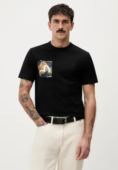 Evisu tricou din bumbac Brocade Patch Pocket barbati, culoarea negru, cu model, 2EAHTM3TS7085XXCT imagine