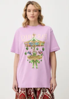 Farm Rio tricou din bumbac culoarea roz, 354549 imagine