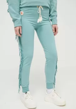 Femi Stories pantaloni de trening culoarea turcoaz, neted imagine