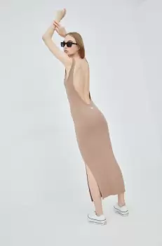 Femi Stories rochie culoarea bej, maxi, mulata imagine