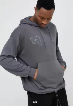 Fila bluza barbati, culoarea gri, cu gluga, neted imagine
