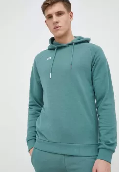 Fila bluza barbati, culoarea verde, cu gluga, neted imagine