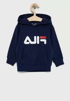 Fila bluza copii culoarea albastru marin, cu gluga, cu imprimeu imagine