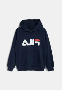 Fila bluza copii culoarea albastru marin, cu gluga, cu imprimeu imagine
