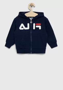 Fila bluza copii culoarea albastru marin, cu gluga, cu imprimeu imagine