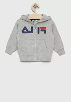 Fila bluza copii culoarea gri, cu gluga, cu imprimeu imagine