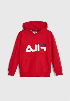 Fila bluza copii culoarea rosu, cu gluga, cu imprimeu imagine