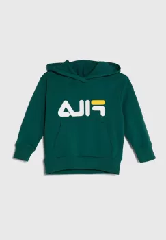 Fila bluza copii culoarea verde, cu gluga, cu imprimeu imagine